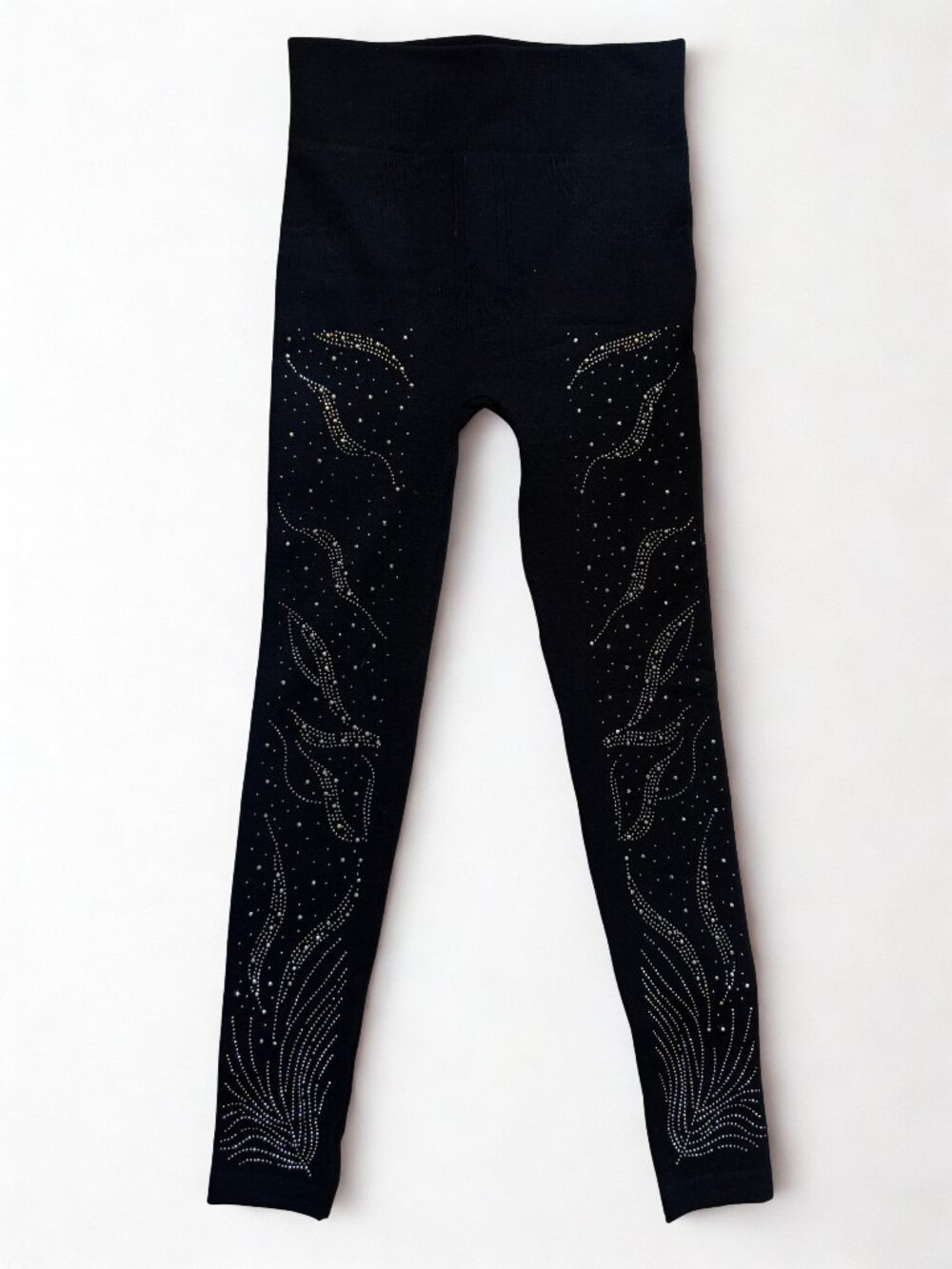Rhinestone Embellished Black High Waist Leggings NWOT